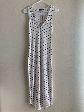 Butter Smooth Polkadot Summer Bodycon Sleeveless Maxi Dress Size L